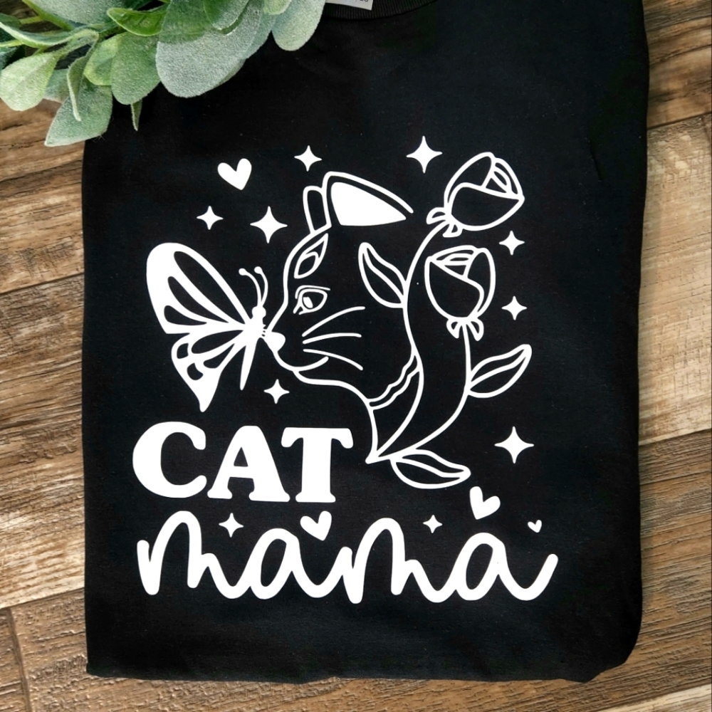 Cat mama shirt cute popular butterfly trending